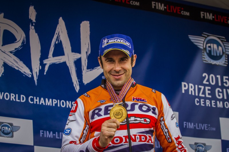 Toni Bou receives ninth world championship title in the Spanish GP
